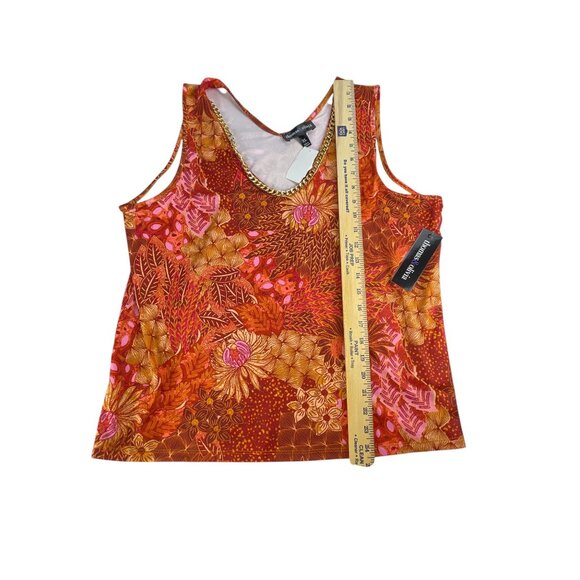 Thomas & Olivia Burnt Orange Floral Tank Top with Chain Detail Size S NWT - Picture 6 of 6